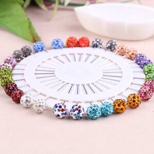 30 Crystal Ball Straight Pins